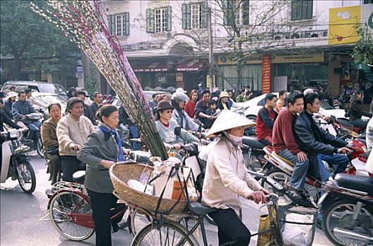 道路交通,自行车,摩托车,河内,越南