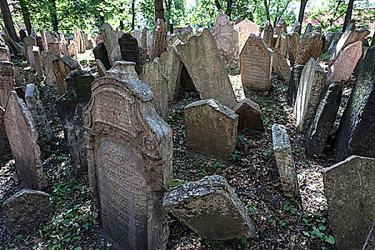 墓地,石头,老,犹太,布拉格,捷克共和国,欧洲