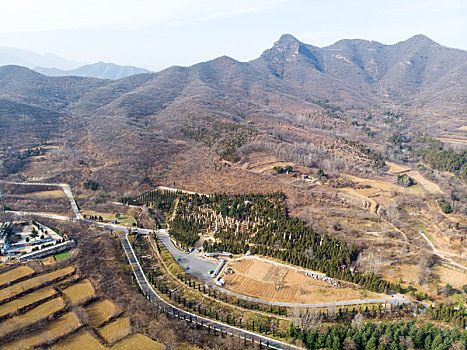 航拍河南郑州登封嵩山少林寺