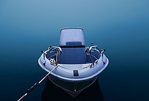 摩托艇,浓厚,蓝色,雾