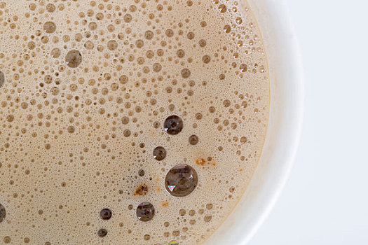 卡布奇诺,咖啡泡沫的特写