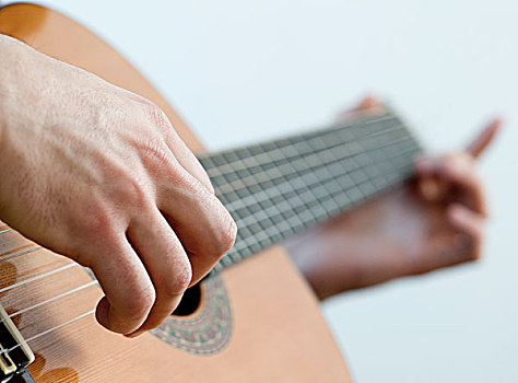 音乐人,演奏,木吉他,特写
