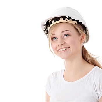 工程师,女人,白人,头盔