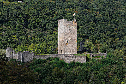 城堡,中世纪,火山,莱茵兰普法尔茨州,德国,欧洲