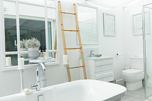 白色,现代,浴室