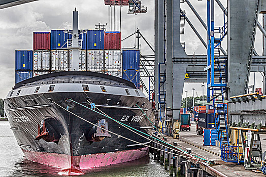 集装箱船,港口,鹿特丹