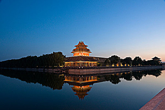 北京故宫博物院角楼夜景