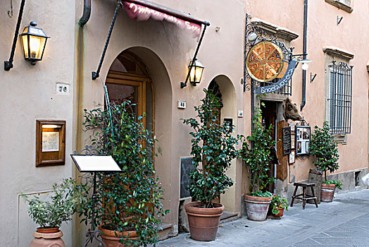 餐馆,老,城镇,沃尔泰拉,托斯卡纳,意大利,欧洲