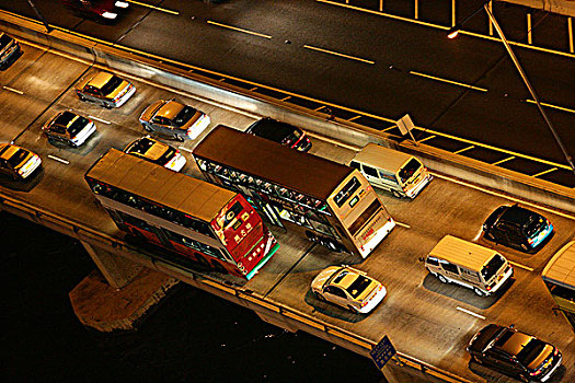 交通,东方,走廊,夜晚,香港