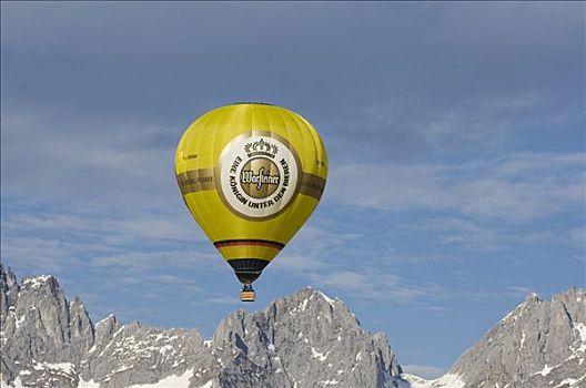 热气球,高处,北方,奥地利,欧洲