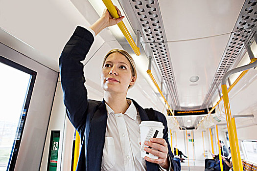 职业女性,旅行,伦敦,列车