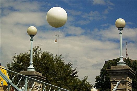 仰视,热气球,波士顿,马萨诸塞,美国