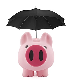 金融,保险,存钱罐,伞