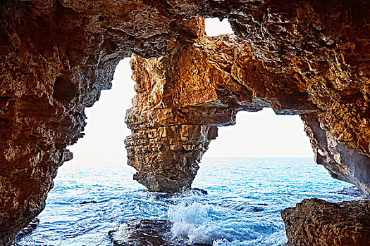 海滩,洞穴,阿利坎特,西班牙