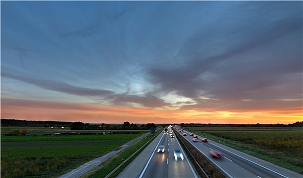 高速公路,黄昏,德国