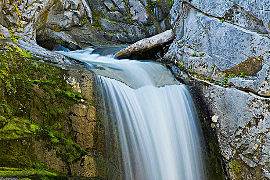瀑布,雷尼尔山国家公园,华盛顿,美国