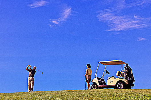 打高尔夫,玩,英里,牧场,高尔夫球场,卡里布,区域,不列颠哥伦比亚省,加拿大