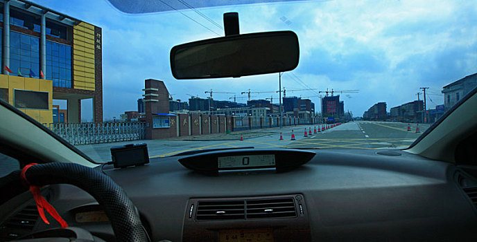汽车,玻璃,后视镜,街道,街景,城市,开车