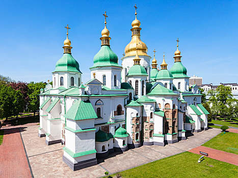 风景,建筑,圣徒,索菲亚,大教堂,基辅