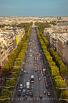 香榭丽舍大街,上面,拱形,巴黎,法国