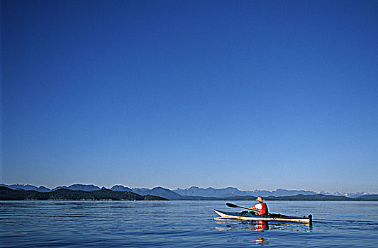 皮划艇手,短桨,布列塔尼群岛,不列颠哥伦比亚省,加拿大