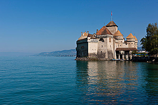 城堡,蒙特勒,沃州,日内瓦湖,瑞士,欧洲