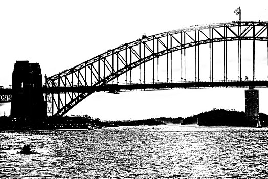 湾,悉尼,桥,日出