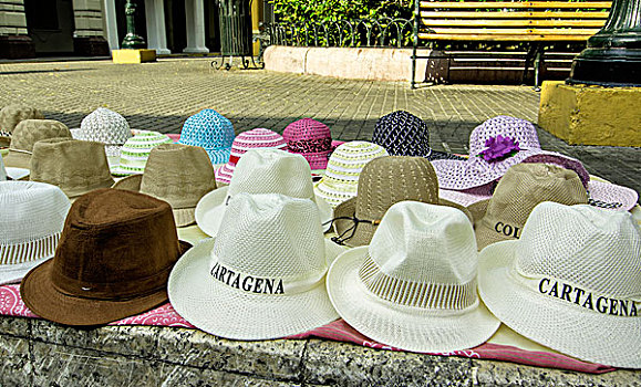帽子,出售,老城,卡塔赫纳,哥伦比亚