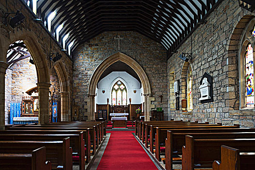 红地毯,过道,教堂,圣坛,北约克郡,英格兰