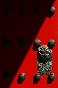 北京故宫红漆大门