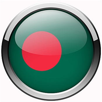孟加拉,旗帜,胶质物,金属,扣