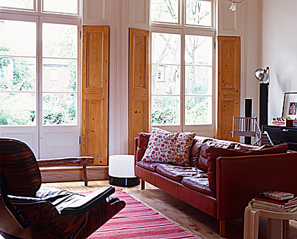 扶手椅,复古,皮沙发,装饰,维多利亚时代风格,客厅