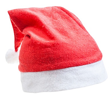传统,红色,圣诞帽,隔绝,白色背景