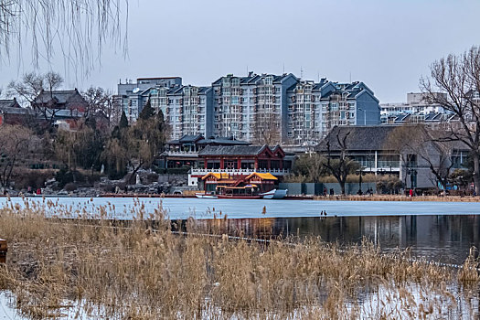 北京市什刹海西海公园古建园林建筑