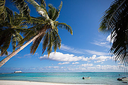 库克群岛,岛屿,景色,热带海岛,海滩,青绿色,水