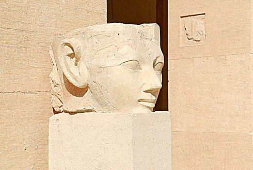 雕塑,太平间,庙宇,法老,哈特谢普苏特,西部,底比斯,路克索神庙,尼罗河流域,埃及,非洲