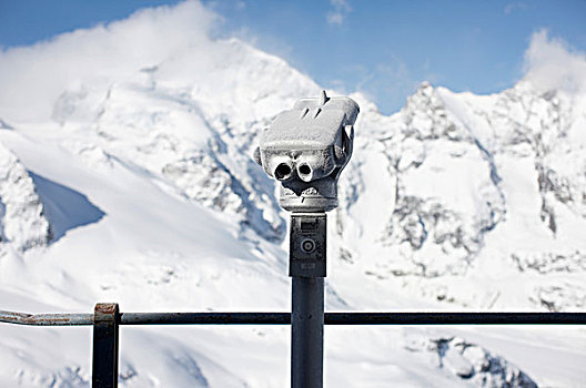 雪景,双筒望远镜,瑞士,欧洲