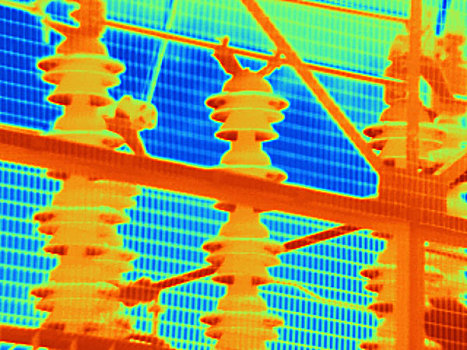 热成像,西部,伦敦,发电站,高压,传送,设备