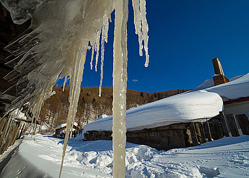 威虎山雪村风光