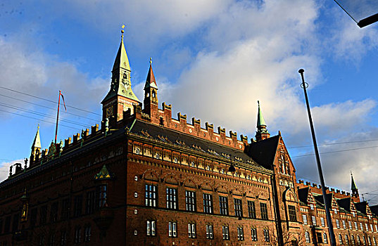 丹麦首都哥本哈根城市一角