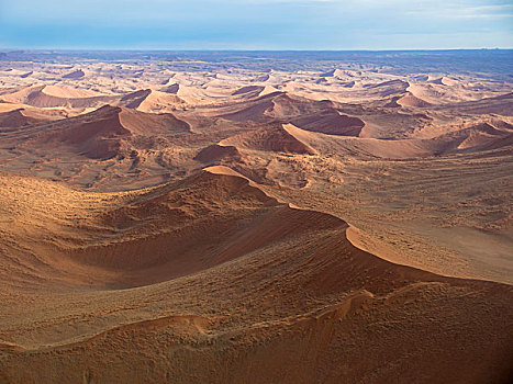 俯视,风景,沙丘,荒野,自然保护区,边缘,纳米布沙漠,山,区域,纳米比亚,非洲