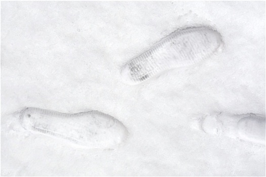 轨迹,靴子,一个,男人,雪中