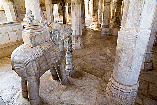 印度,拉贾斯坦邦,乌代浦尔,庙宇,大理石,大象