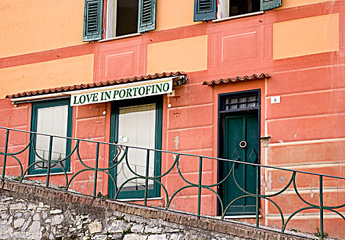 意大利,喜爱,波托菲诺,标识,彩色,建筑