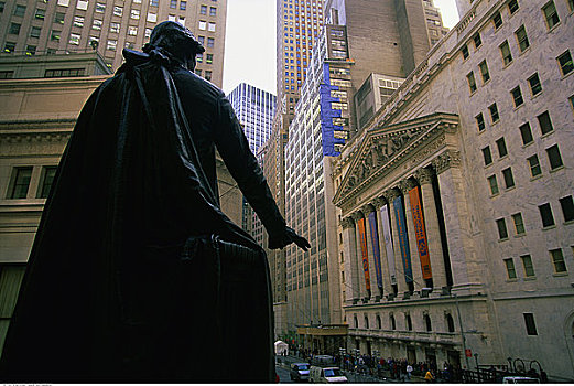 乔治-华盛顿,雕塑,纽约股票交易所,纽约,美国
