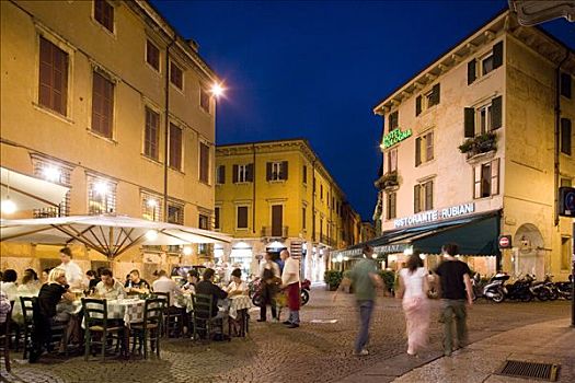 光亮,餐馆,靠近,维罗纳,威尼斯,意大利,欧洲