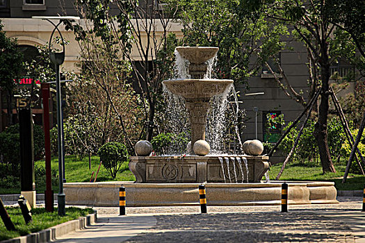 喷泉,园林,广场