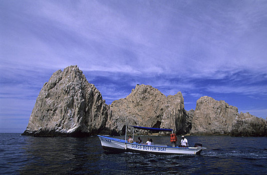 墨西哥,北下加利福尼亚州,卡波圣卢卡斯,岬角,水上出租车