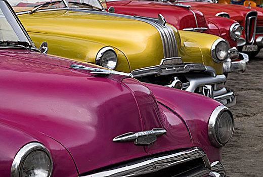 排,20世纪50年代,老,美洲,汽车,哈瓦那