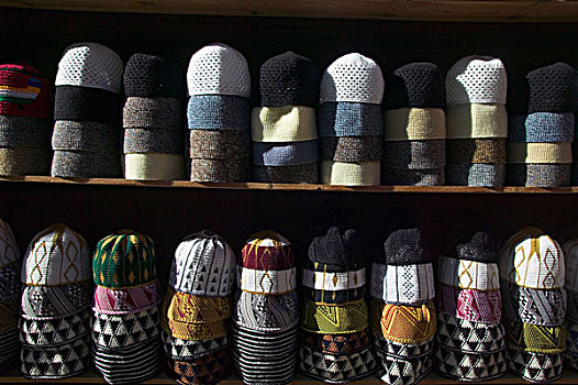 帽子,出售,市场,麦地那,摩洛哥